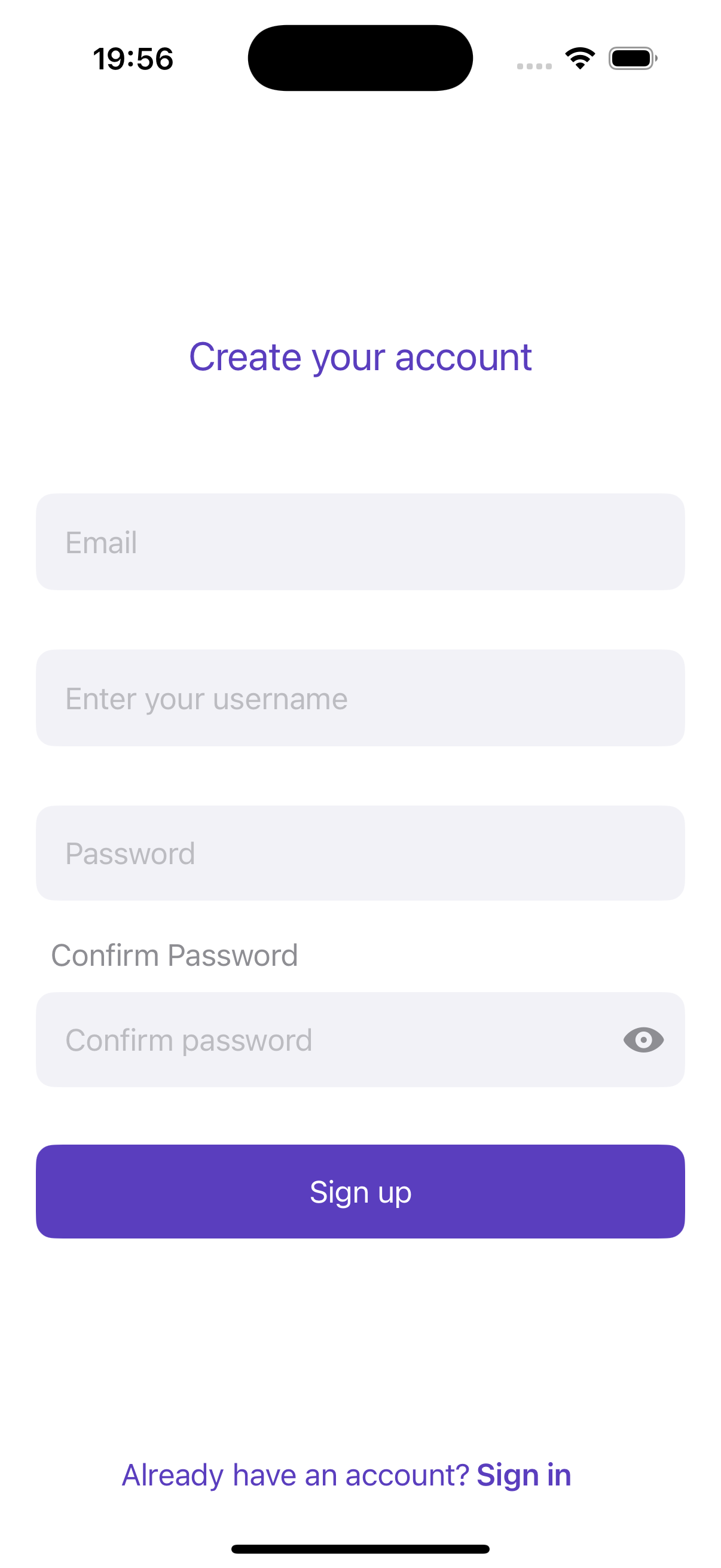 Simple Account Creation